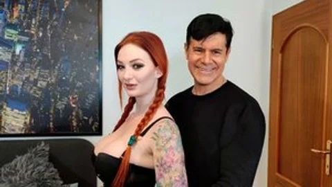 Immoral live - Cock sucking in company with ginger stepmom
